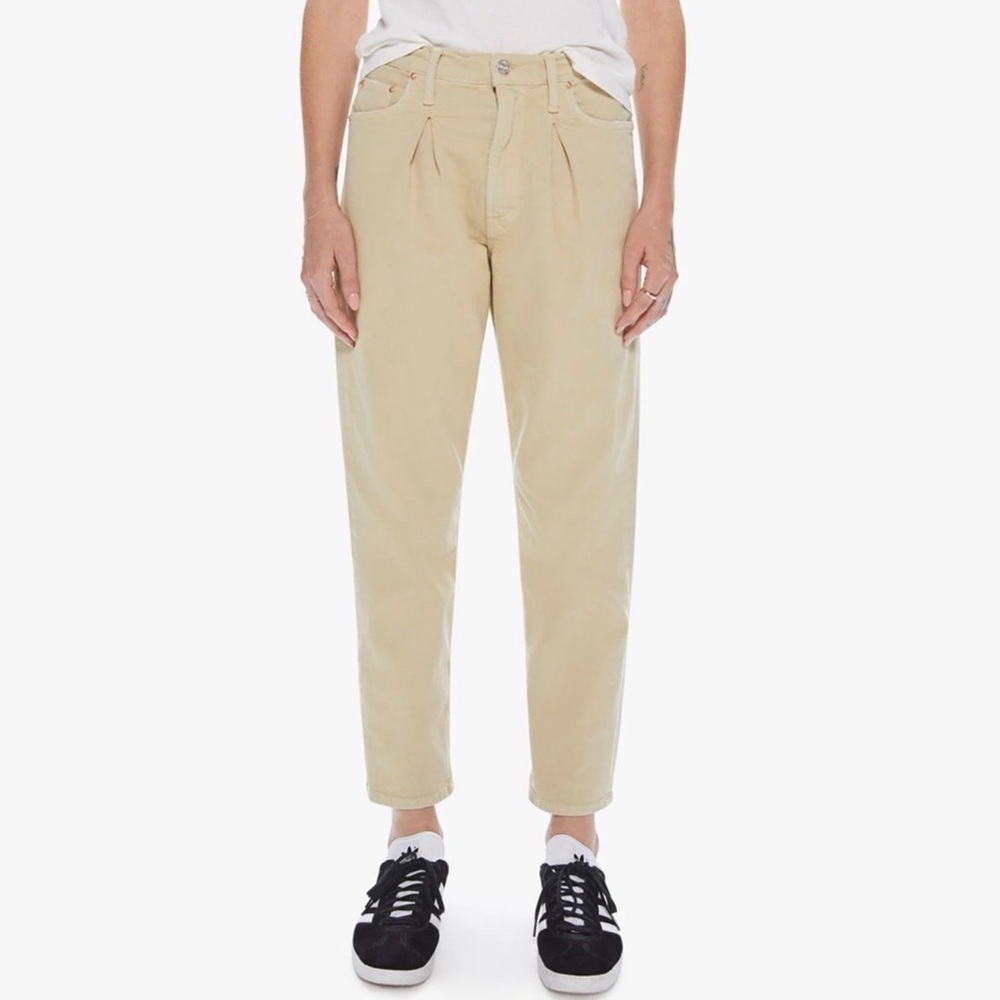 NWT MOTHER SUPERIOR Jeans Inside Out Ankle Beige Size 26